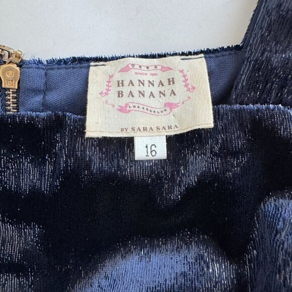 Hannah Banana By Sara Sara Girls Square Neck Navy Sleeveless Dress Size 16 - Picture 3 of 6